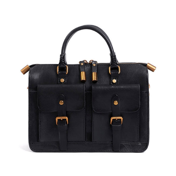 Bolso Mensajero de Cuero Genuino Estilo Retro