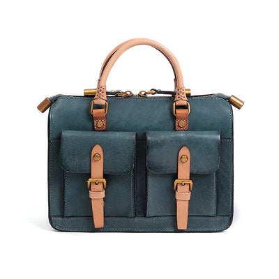 Bolso Mensajero de Cuero Genuino Estilo Retro - Image 6