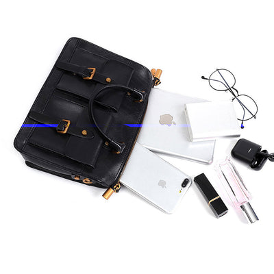 Bolso Mensajero de Cuero Genuino Estilo Retro - Image 7