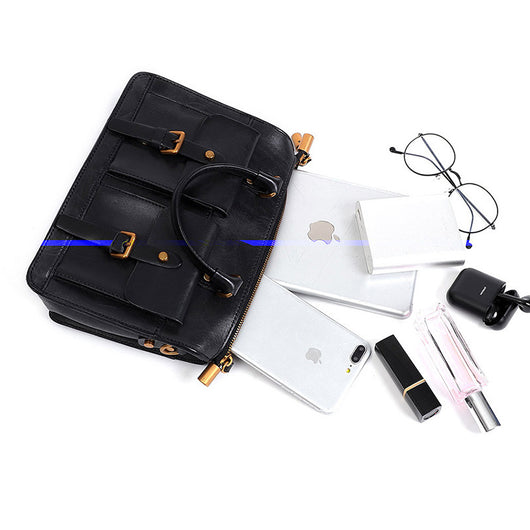 Bolso Mensajero de Cuero Genuino Estilo Retro - Image 7