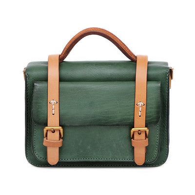 Bolso Crossbody de Cuero Curtido al Vegetal - Bolsa Multifuncional Retro - Image 11
