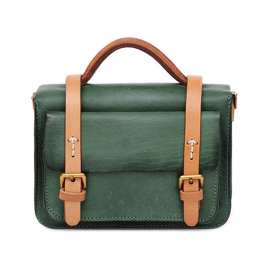 Bolso Crossbody de Cuero Curtido al Vegetal - Bolsa Multifuncional Retro - Image 11