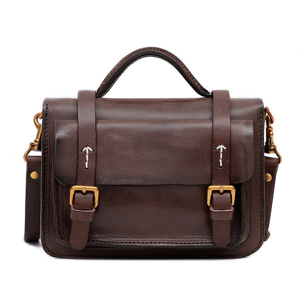 Bolso Crossbody de Cuero Curtido al Vegetal - Bolsa Multifuncional Retro