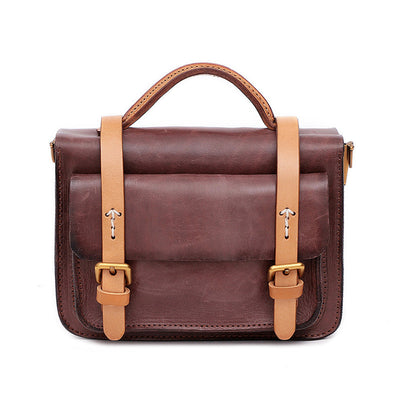 Bolso Crossbody de Cuero Curtido al Vegetal - Bolsa Multifuncional Retro - Image 3