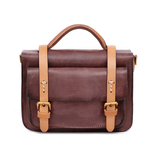 Bolso Crossbody de Cuero Curtido al Vegetal - Bolsa Multifuncional Retro - Image 3