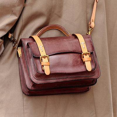 Bolso Crossbody de Cuero Curtido al Vegetal - Bolsa Multifuncional Retro - Image 6