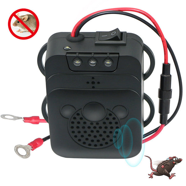 Repelente Ultrasónico para Roedores con Linterna LED y Batería 12V