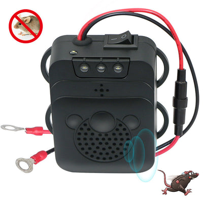 Repelente Ultrasónico para Roedores con Linterna LED y Batería 12V