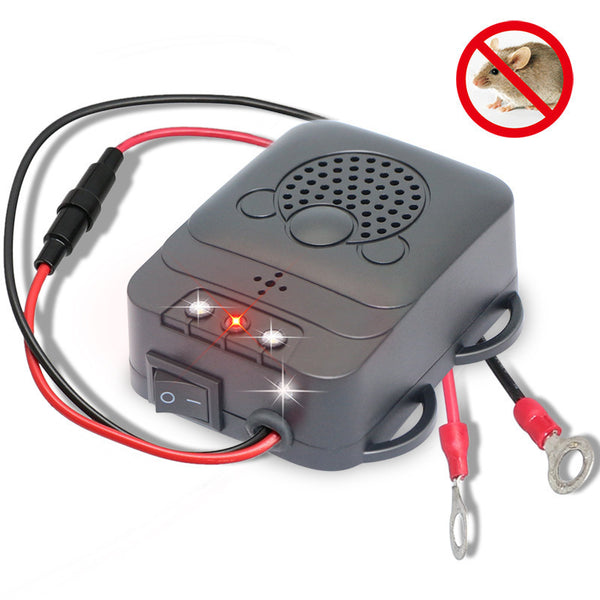 Repelente Ultrasónico para Roedores con Linterna LED y Batería 12V