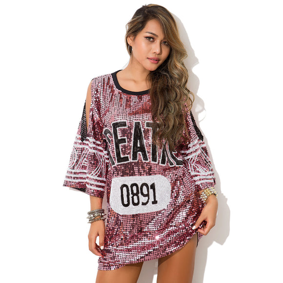 Playera Hip-Hop con Lentejuelas para Escenario