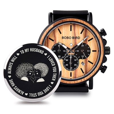 Reloj de Madera BOBO BIRD Cronógrafo Militar Lujo para Hombre - Image 5