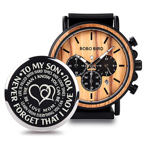 Reloj de Madera BOBO BIRD Cronógrafo Militar Lujo para Hombre - Image 9