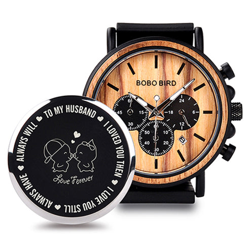 Reloj de Madera BOBO BIRD Cronógrafo Militar Lujo para Hombre - Image 14