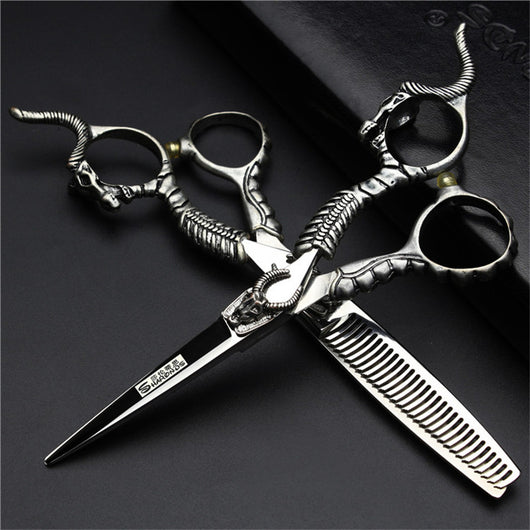 Tijeras Profesionales de Peluquería Retro 6 Pulgadas con Dientes Desfloradores - Image 4