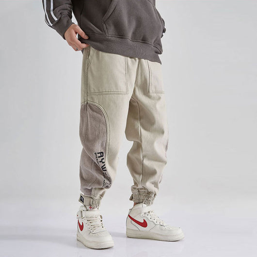 Jeans Hombre Japoneses Corte Relajado con Diseño Mixto - Image 11