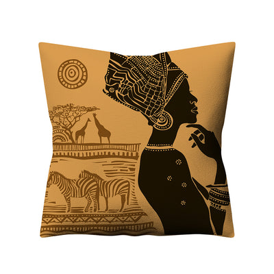 Funda de Almohada Lino Étnico Retro Mujeres Africanas - Image 10