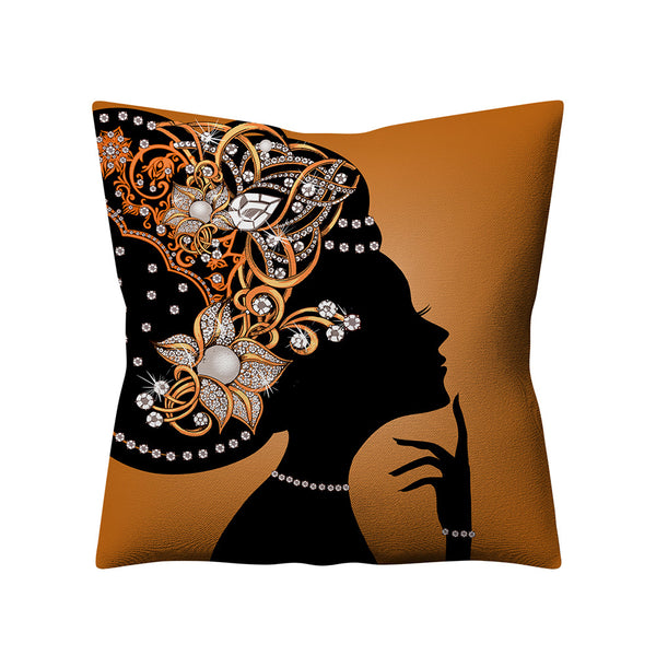 Funda de Almohada Lino Étnico Retro Mujeres Africanas