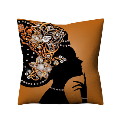 Funda de Almohada Lino Étnico Retro Mujeres Africanas - Image 2