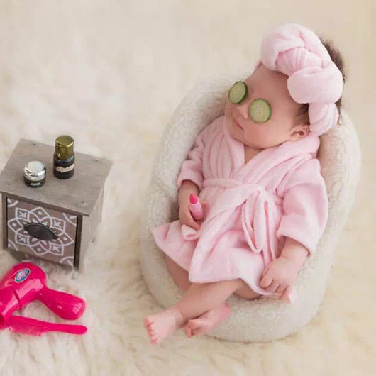 Bata de Baño para Bebé Algodón Suave Color Sólido - Image 7