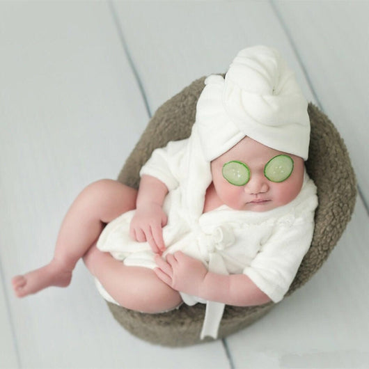 Bata de Baño para Bebé Algodón Suave Color Sólido - Image 8