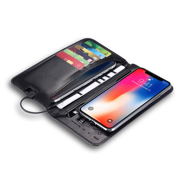 Billetera Cargadora Inalámbrica 6800 mAh con Power Bank Integrado