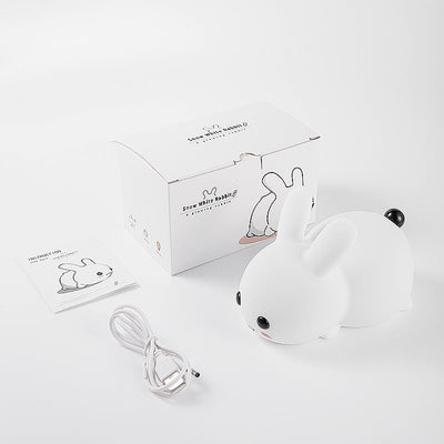 Luz Nocturna Infantil Conejo de Silicona - Suave para los Ojos del Bebé - Image 6