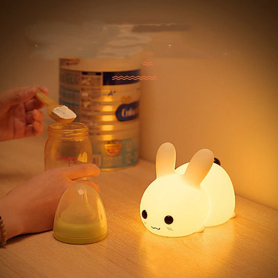 Luz Nocturna Infantil Conejo de Silicona - Suave para los Ojos del Bebé - Image 7