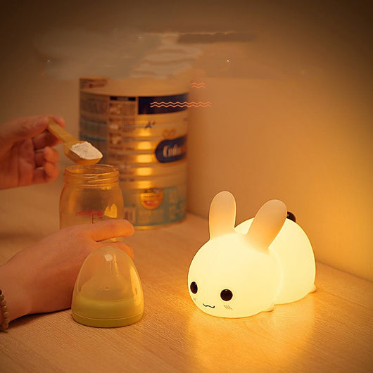 Luz Nocturna Infantil Conejo de Silicona - Suave para los Ojos del Bebé - Image 7