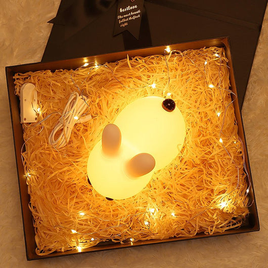 Luz Nocturna Infantil Conejo de Silicona - Suave para los Ojos del Bebé - Image 10