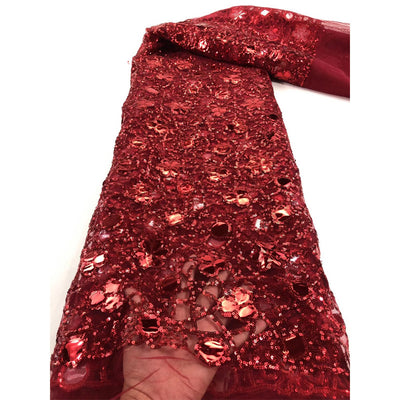 Tela de Encaje Mesh con Lentejuelas y Bordado Floral para Mujer - Image 11