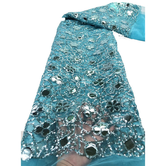 Tela de Encaje Mesh con Lentejuelas y Bordado Floral para Mujer - Image 13
