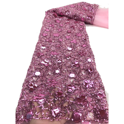 Tela de Encaje Mesh con Lentejuelas y Bordado Floral para Mujer - Image 7