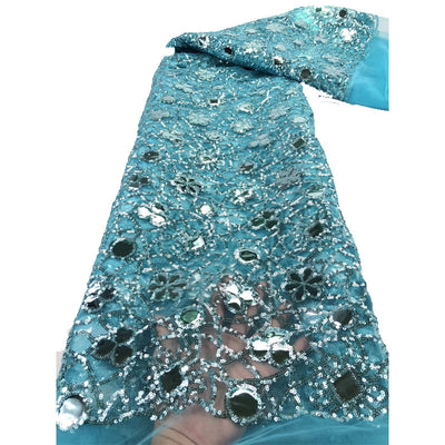Tela de Encaje Mesh con Lentejuelas y Bordado Floral para Mujer - Image 6
