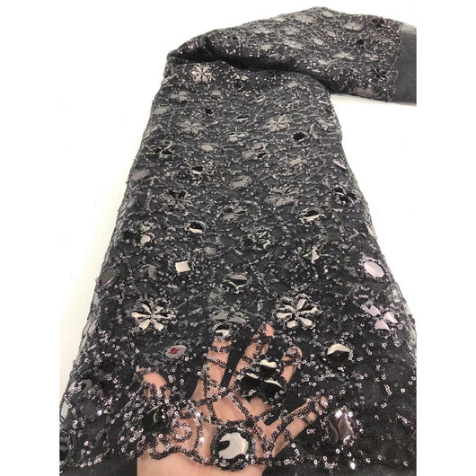 Tela de Encaje Mesh con Lentejuelas y Bordado Floral para Mujer - Image 8