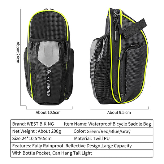 Bolsa Trasera para Bicicleta de Montaña con Porta Botella - Image 7