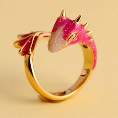 Anillo de Esmalte Serpiente Dragón - Dedo Índice Personalidad Atmosférica - Image 10