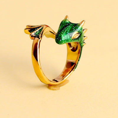 Anillo de Esmalte Serpiente Dragón - Dedo Índice Personalidad Atmosférica - Image 4