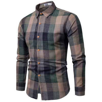 Camisa Slim Fit Cuadros de Colores Manga Larga - Image 9