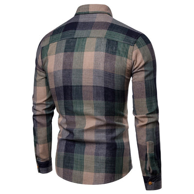 Camisa Slim Fit Cuadros de Colores Manga Larga - Image 11