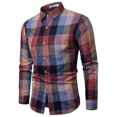 Camisa Slim Fit Cuadros de Colores Manga Larga - Image 8