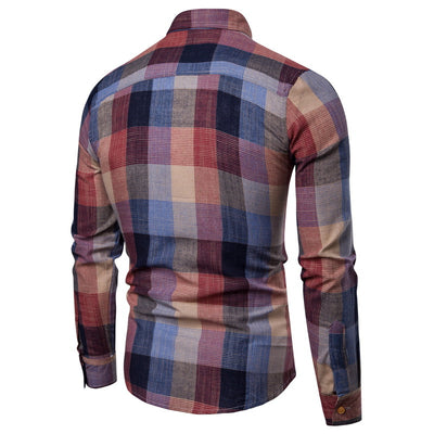 Camisa Slim Fit Cuadros de Colores Manga Larga - Image 2