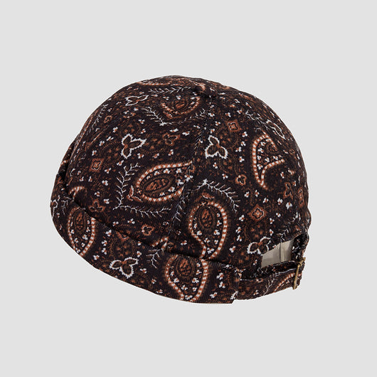 Sombrero de Cuero Vintage Cashew Flower - Estilo Yuppie Melon - Image 3