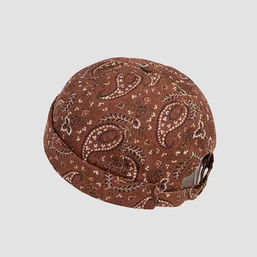 Sombrero de Cuero Vintage Cashew Flower - Estilo Yuppie Melon - Image 4