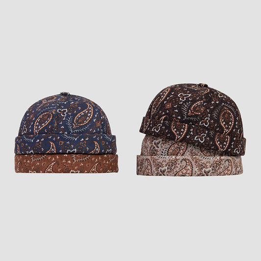 Sombrero de Cuero Vintage Cashew Flower - Estilo Yuppie Melon
