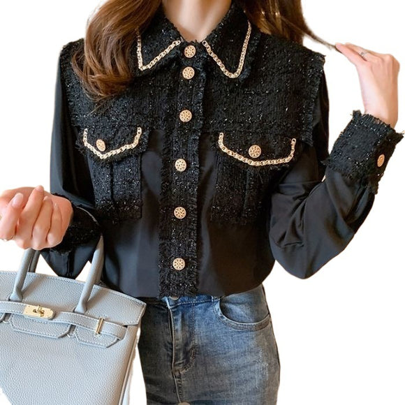 Camisa de Manga Larga con Costura Francesa - Estilo Parisino