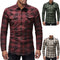 Camisa Denim a Cuadros con Rotos y Mangas Largas