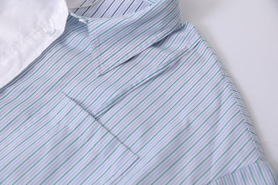 Camisa Casual de Rayas con Contraste y Doble Capa para Mujer - Image 5
