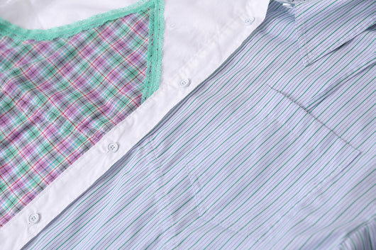 Camisa Casual de Rayas con Contraste y Doble Capa para Mujer - Image 6
