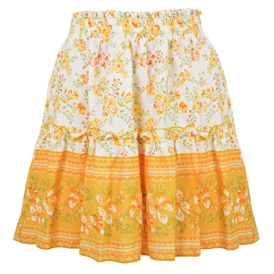 Falda Bohemia Floreada de Cintura Alta con Volantes y Pliegues en A - Image 7