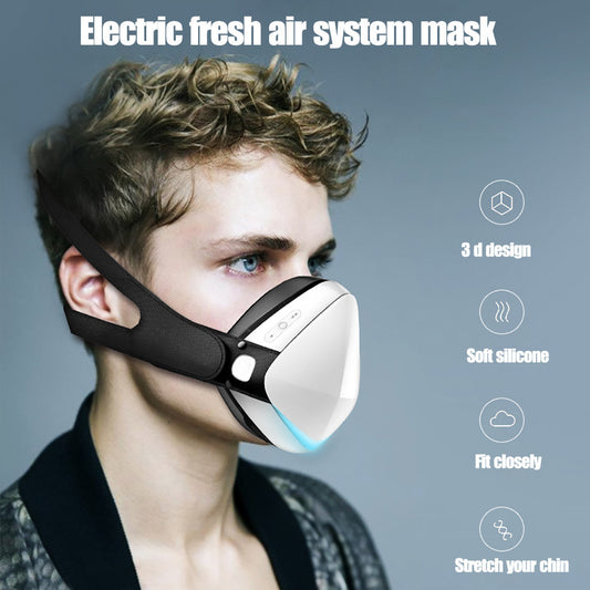 Mascarilla Inteligente Eléctrica con Purificación de Aire y Anti-Niebla
